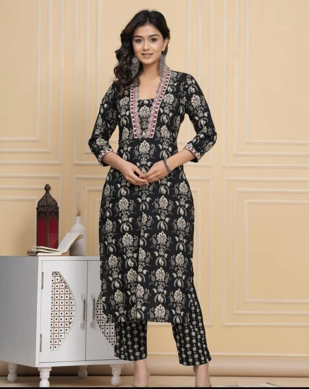 new style in saganeri print Kurta set 